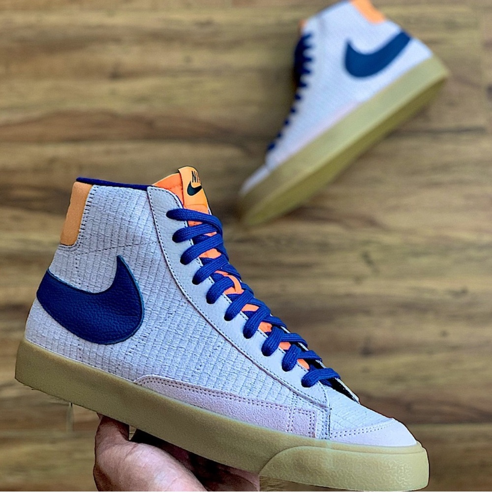 Nike Blazer High Nike ID “Pastel beige Royal Blue”
